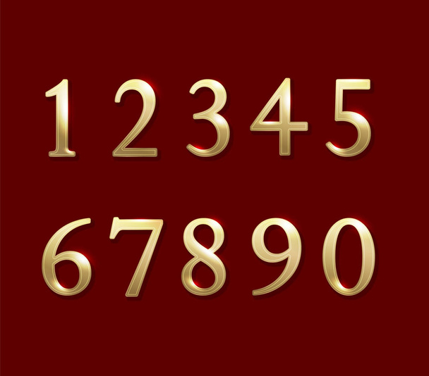 Gold numbers. Vector illustration - Vector, Image