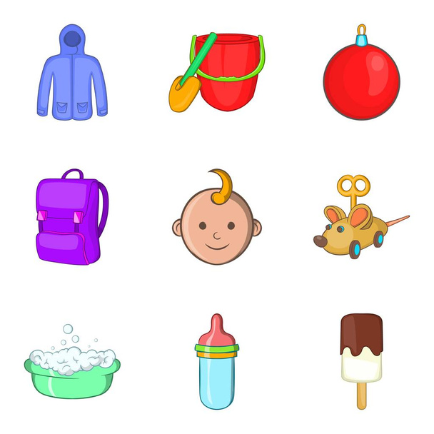 Parenthood icons set, cartoon style - Vector, Image