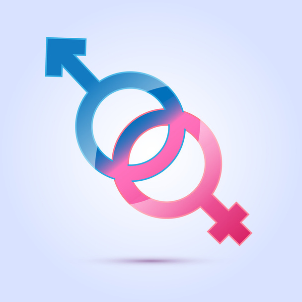 Ilustración vectorial del símbolo sexual masculino y femenino
. - Vector, imagen