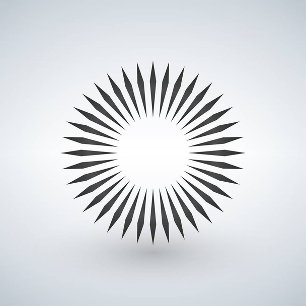 Elemento geométrico circular hecho de formas radiantes. Forma de círculo abstracto
. - Vector, Imagen
