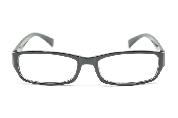 Vágógörbe tartalmazó fájl a fehér alapon fekete szemüveg . - Fotó, kép
