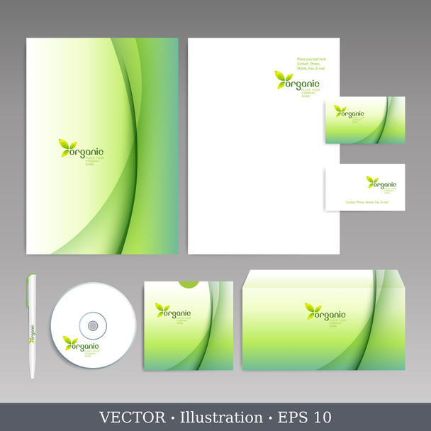 Corporate identity Organic style template. - Vector, afbeelding