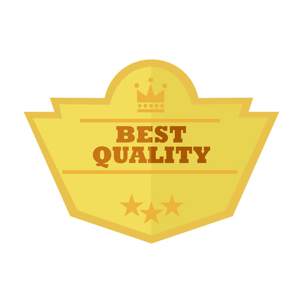Best Quality Gold Custom Shape Vintage Badge Vector Illustration Graphic - Вектор,изображение