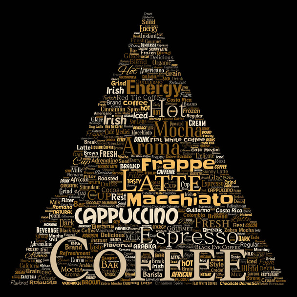 kavramsal kahve molası üçgen ok sözcüğü bulut, vektör, illüstrasyon  - Vektör, Görsel