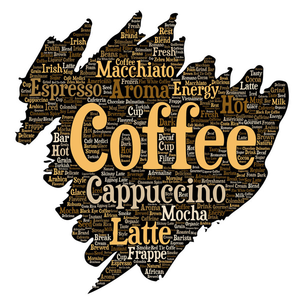 Conceptual coffee break word cloud, vector, illustration - Vector, Image