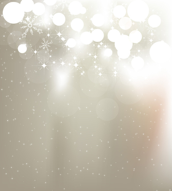 Abstract Christmas card with white snowflakes and lights - Vektor, Bild