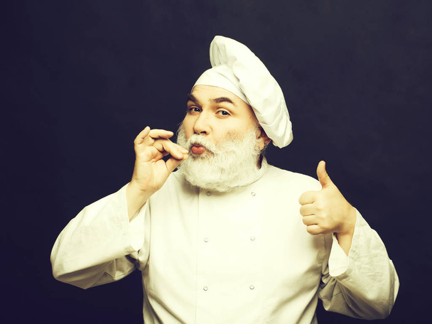 Emotional bearded cook - Photo, Image
