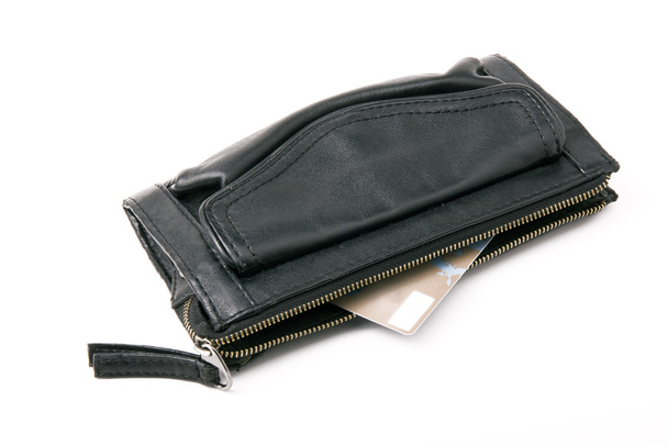 Black leather wallet - Photo, Image