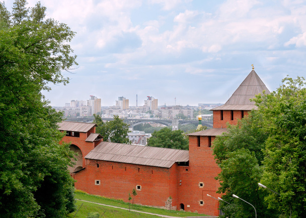 Nizhny Novgorod. View of the modern city outside the walls of the ancient Kremlin - 写真・画像