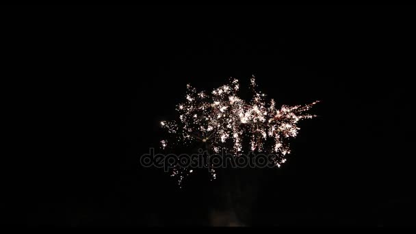 Slow motion of beautiful fireworks separated on black background - Footage, Video
