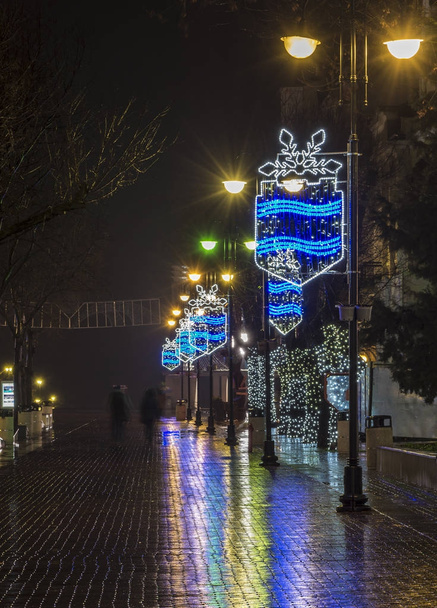 Vánoční dekorace na ulici Varna, Bulharsko - Fotografie, Obrázek