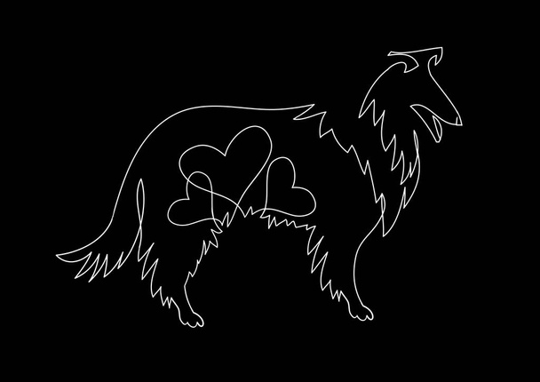 Vetor de cão. Collie ilustração vetorial desenhada à mão livre
. - Vetor, Imagem
