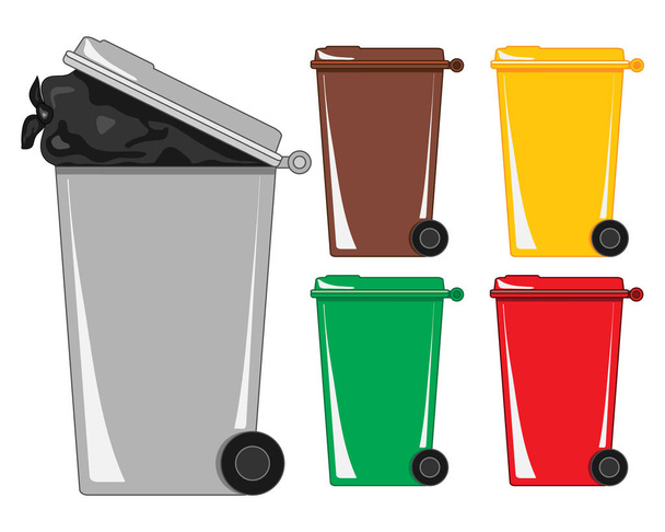 waste bins on a white background - Vector, Image