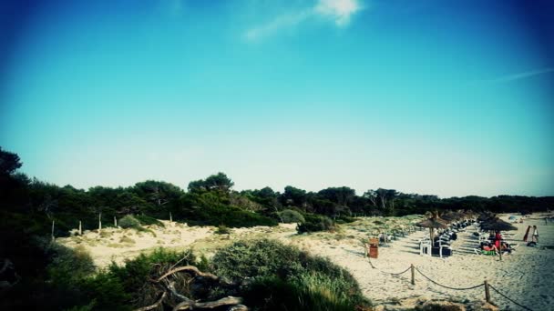 schöne Strand-Szene in colonia sant jordi auf Mallorca - Filmmaterial, Video