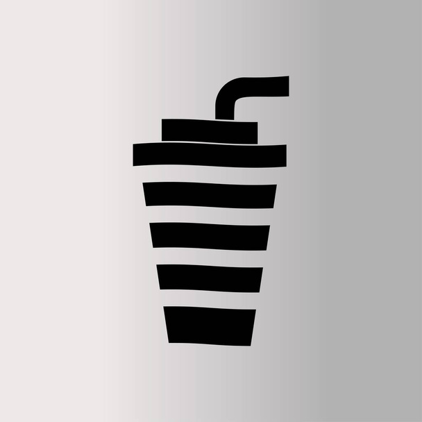 cup with a straw  icon - Vector, Image