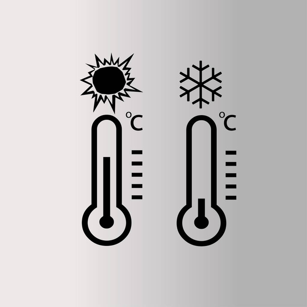 Termometreler Icons set - Vektör, Görsel