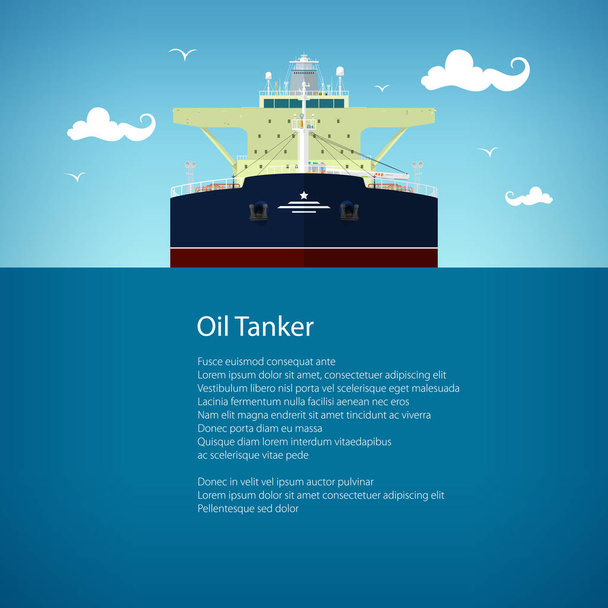 Petrol tankeri posteri broşür el ilanı tasarımı - Vektör, Görsel