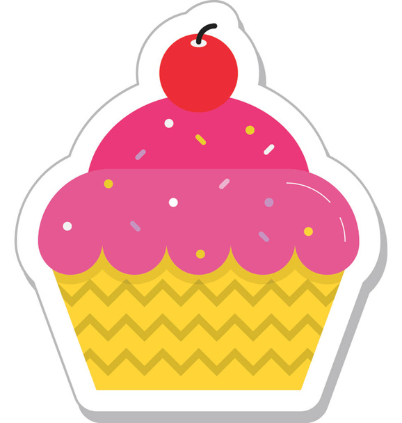 Cup cake Vector Icon - Διάνυσμα, εικόνα