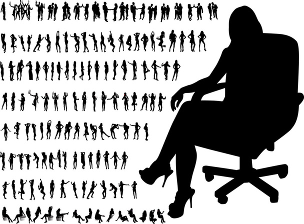Very many high quality business silhouettes - Vector, Image