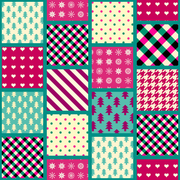 Geometric patchwork pattern of a squares. - Vector, Image