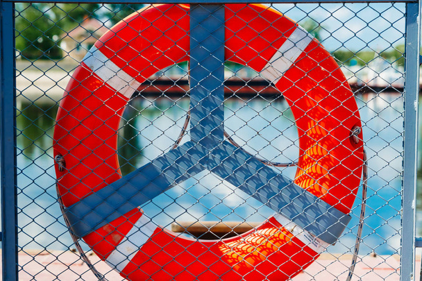Life buoy on a cruise ship - 写真・画像