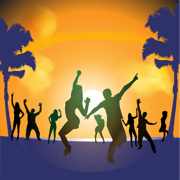 Party on the beach - Vector, Image
