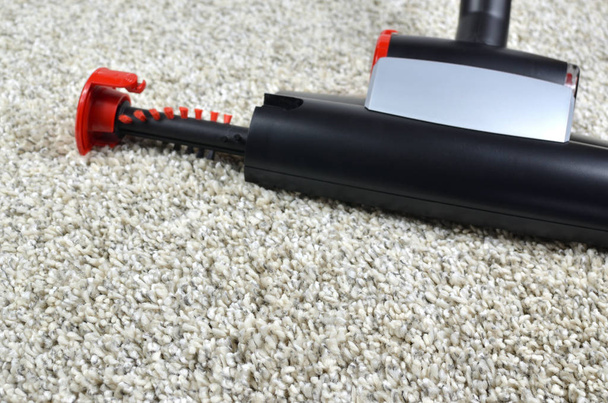 Cleaning carpet with vacuum cleaner pet brush - Photo, Image