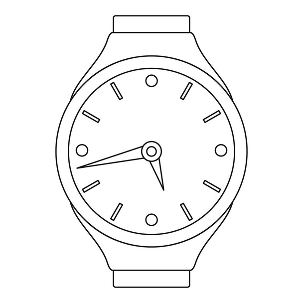 Mechanical clock icon, outline style. - Vektör, Görsel