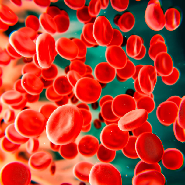 Мазок красных кровяных телец под микроскопом
 - Фото, изображение