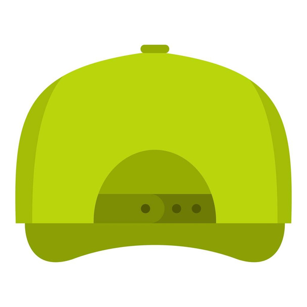 Baseball cap back icon, flat style. - Vector, Image