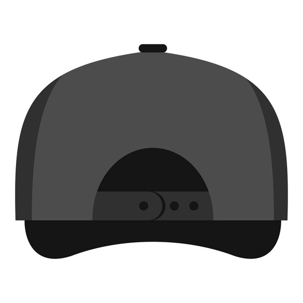 Szürke baseball sapka hátsó ikon, lapos stílusú. - Vektor, kép