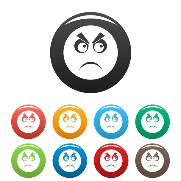 Angry smile icon vector simple - Vector, Imagen