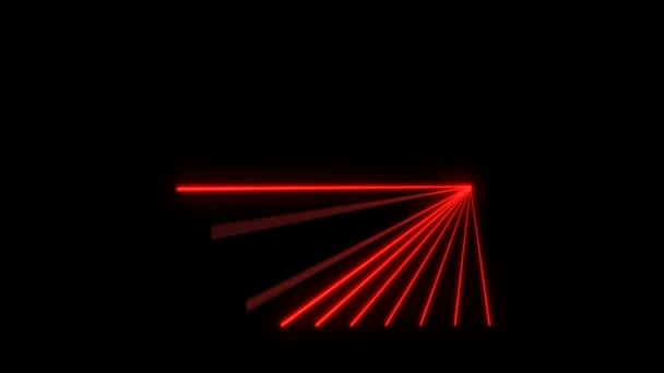 Kirkkaan punaiset lasersäteet liikkuvat mustassa studiossa. Tanssiklubin valot
.  - Materiaali, video