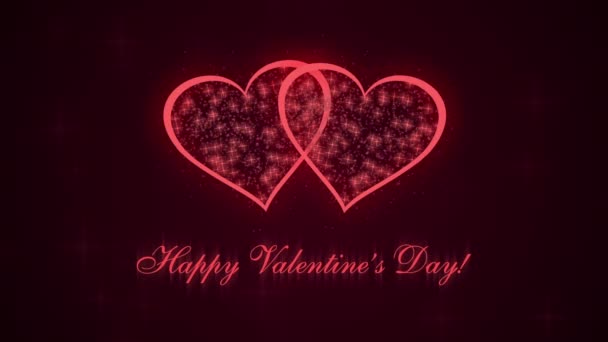 Happy Valentines Day with heart and glowing particles - Footage, Video