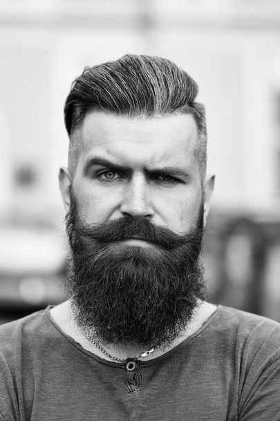 Bearded man outdoor - Photo, image