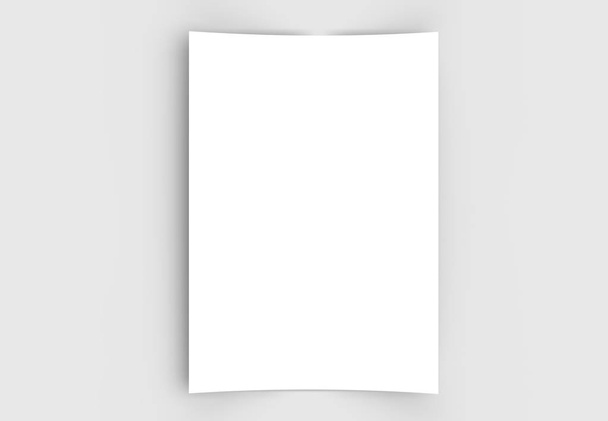 A4 format empty paper note template. White sheet  paper mock up. - Photo, Image