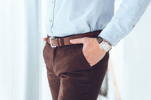 cropped image of businessman with hands in pockets - Photo, Image