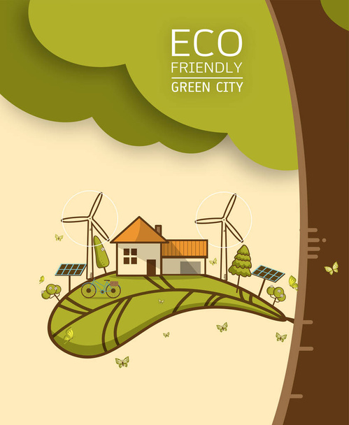 Vector illustration of eco earth - Vector, Image