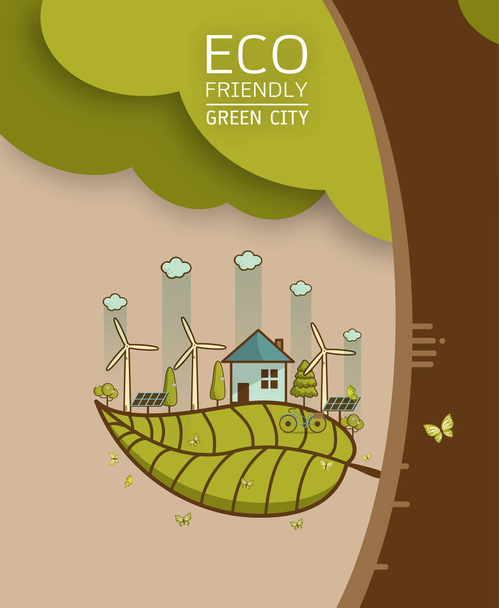 Vector illustration of eco earth - Vector, Image