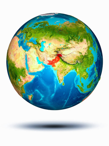 Пакистан на землі з білим тлом - Фото, зображення