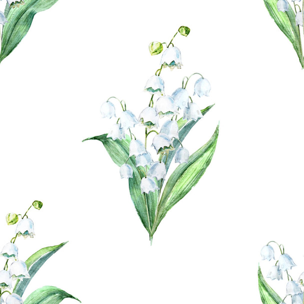 Watercolor spring floral pattern - Foto, Imagen
