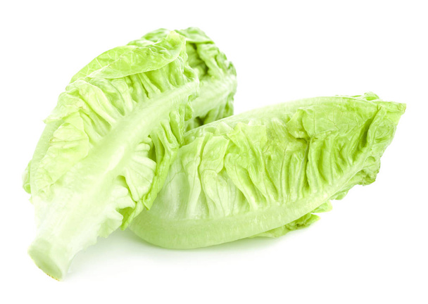 Baby Cos lettuce isolated on white background - Fotó, kép