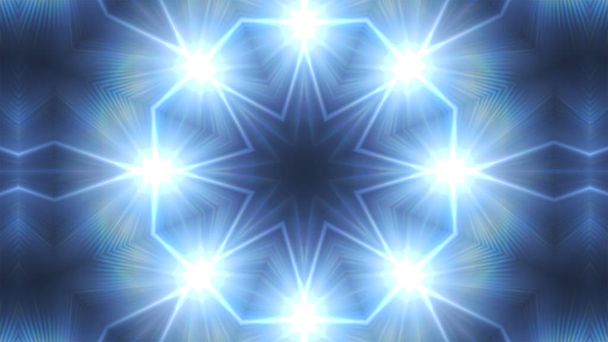 kaleidoscope blue light pattern spotlights on the dark background - Photo, Image