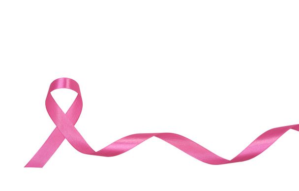 pink ribbon breast cancer isolated on white background. - Fotografie, Obrázek