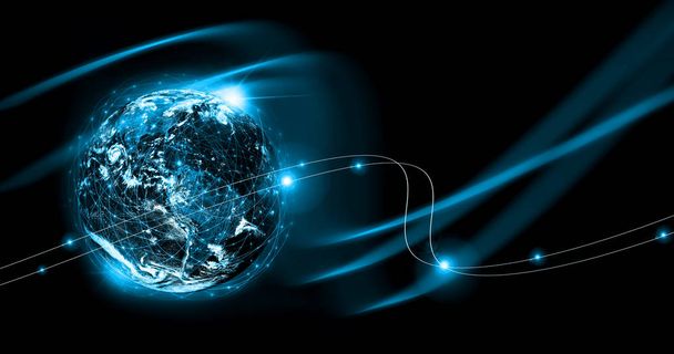 Tierra desde el espacio. Mejor Concepto de Internet de negocios globales de series de conceptos. Elementos de esta imagen proporcionados por la NASA. Ilustración 3D
 - Foto, imagen