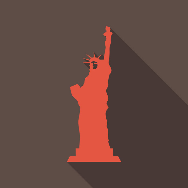 Icône Statue Liberté Illustration en style plat avec ombre
 - Vecteur, image