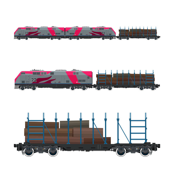 Pinkfarbene Lokomotive mit Bahnsteig - Vektor, Bild