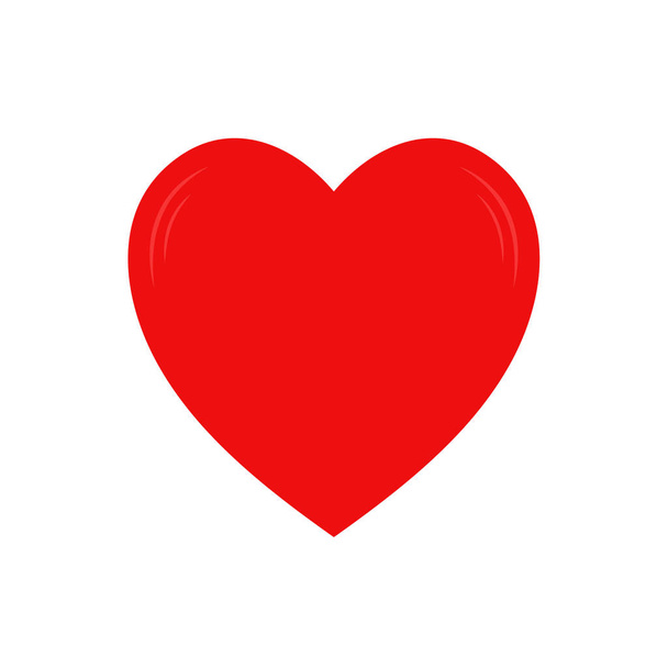 Vector red heart shape. Love symbol. Isolated on white background. - Vektor, obrázek