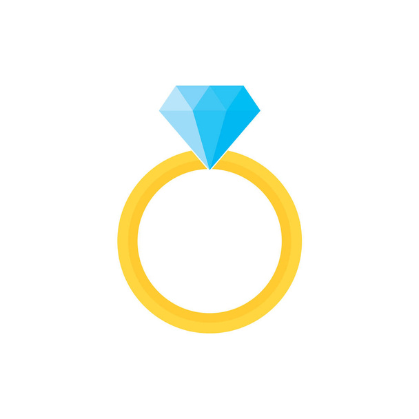 ゴールド ダイヤモンド婚約指輪ベクトル図 - ベクター画像