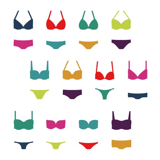 Set of women's swimwear -  vector illustration - Vector, afbeelding